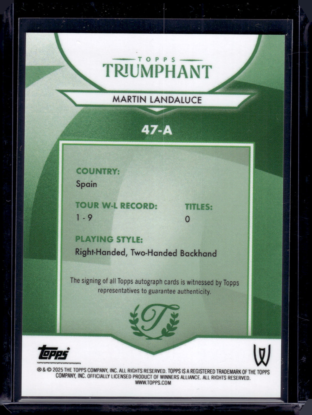 HL-P06 2025 Topps Triumphant Martin Landaluce #47-A /50