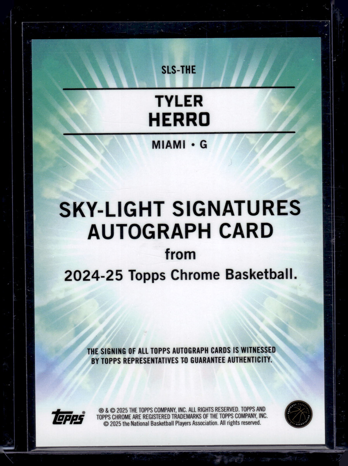 HL-P06 2025 Topps Chrome Sky-Light Signatures Tyler Herro #SLS-THE Gold /50