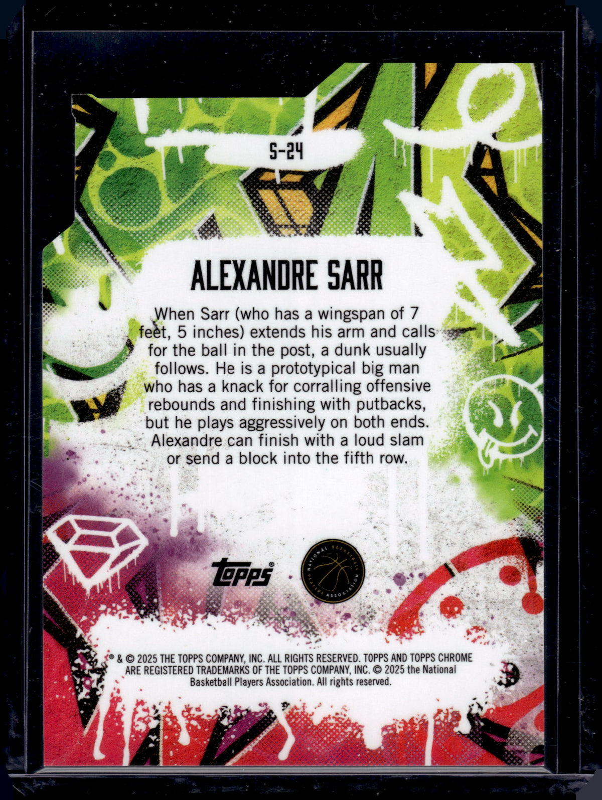HL-P06 2025 Topps Finest Show Stoppers Alexandre Sarr #S-24 /25 RC