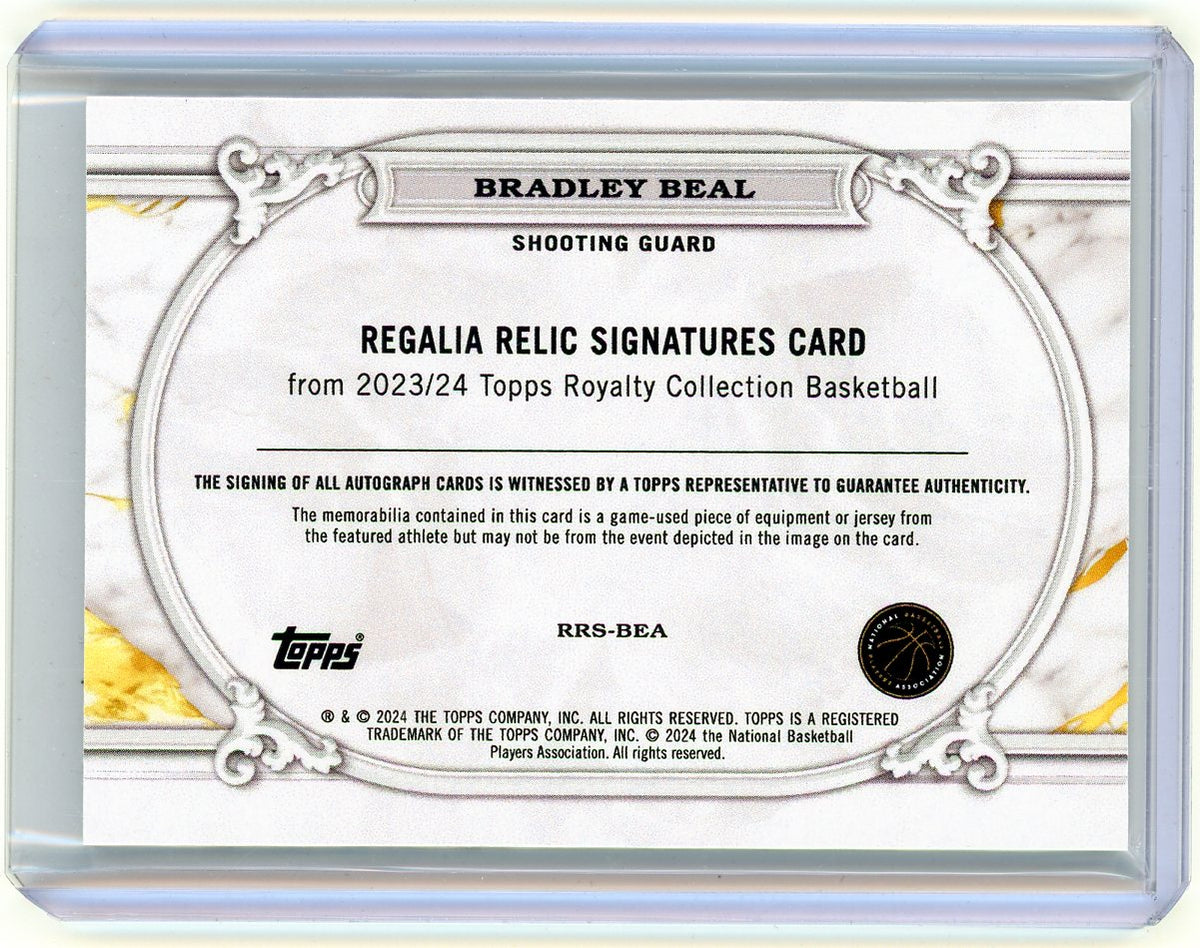 HL-P06 2024 Topps Royalty Collection Bradley Beal #RRS-BEA /15 Autograph Patch