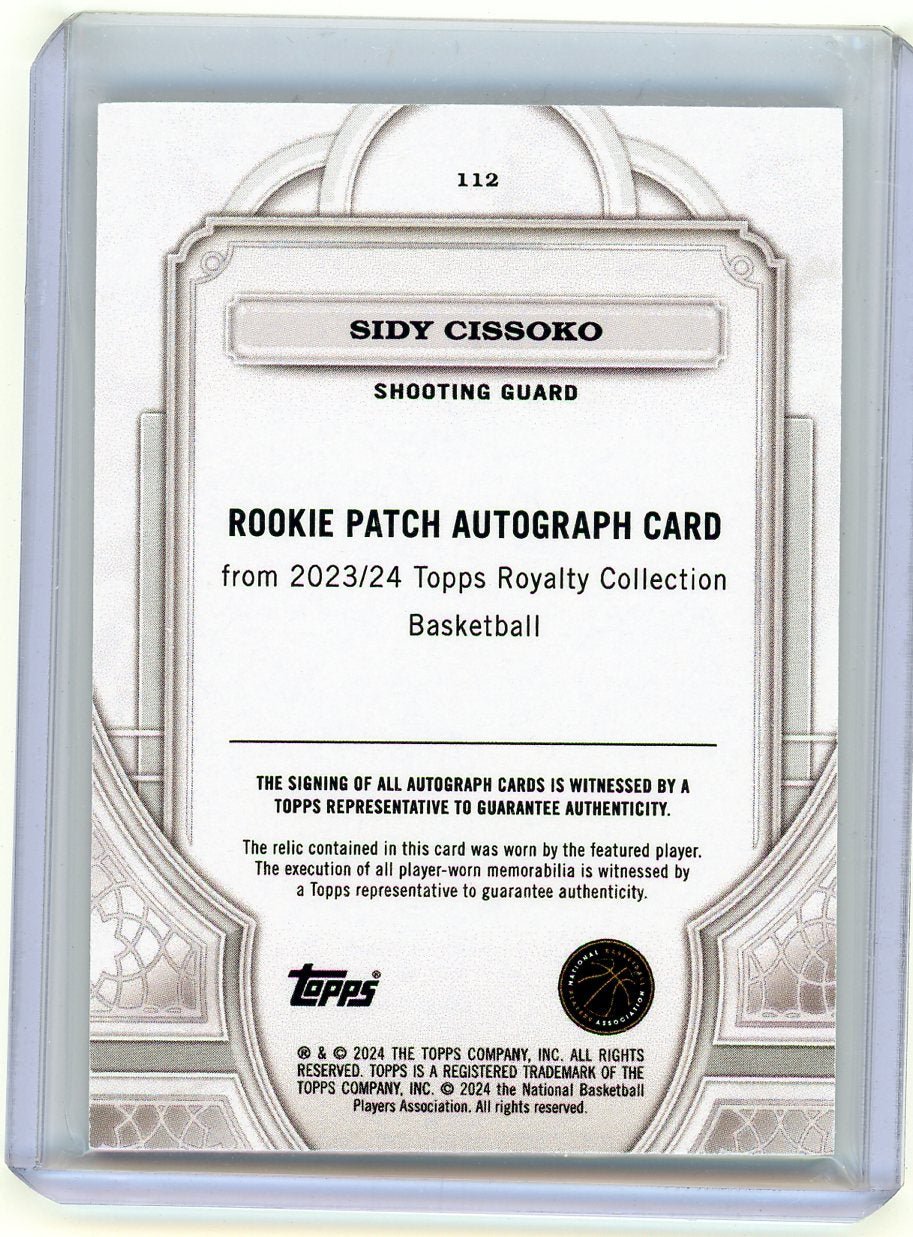 HL-P06 2024 Topps Royalty Collection Sidy Cissoko #112 /99 Patch RC Memorabilia