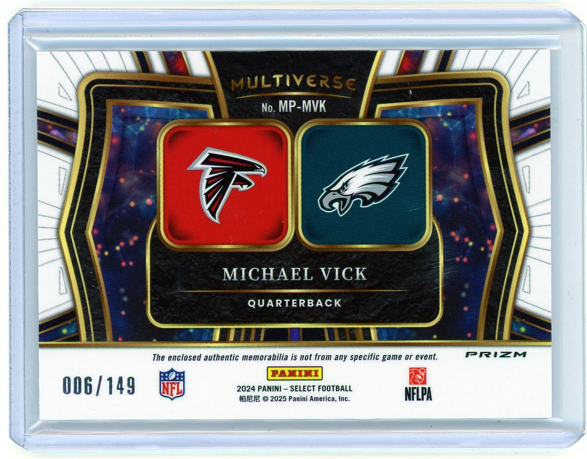 2024 Panini Select Multiverse Michael Vick #MP-MVK Silver /149 Dual Patch