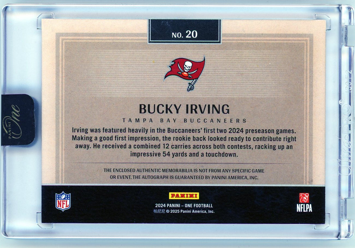 HL-P02 2024 Panini One Bucky Irving #20 Auto Patch RC