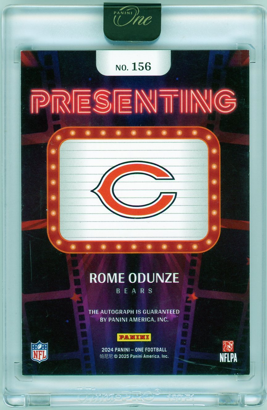 HL-P02 2024 Panini One Football Presenting Rome Odunze #156 /25 RC