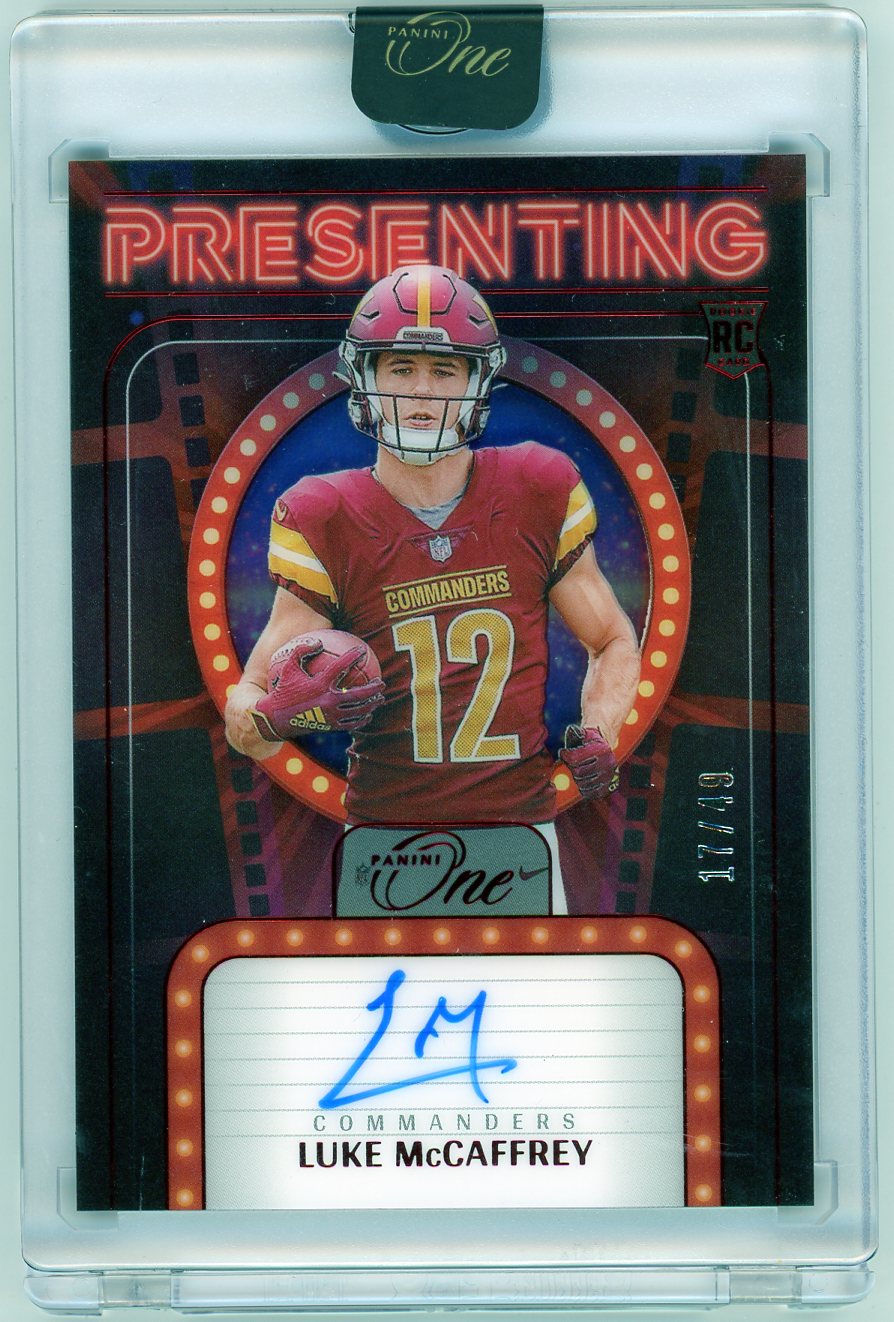 2024 Panini One Football Presenting Luke McCaffrey #166 /49 Auto RC
