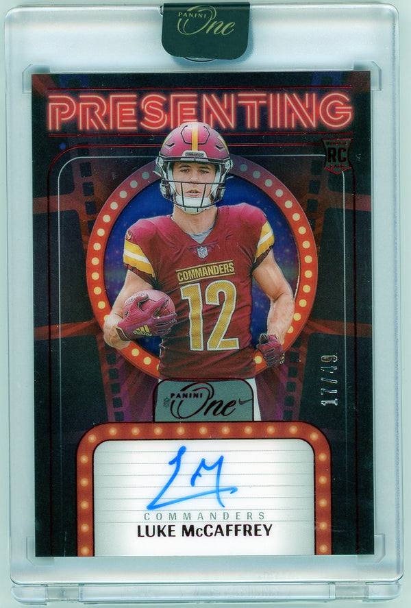 2024 Panini One Football Presenting Luke McCaffrey #166 /49 Auto RC