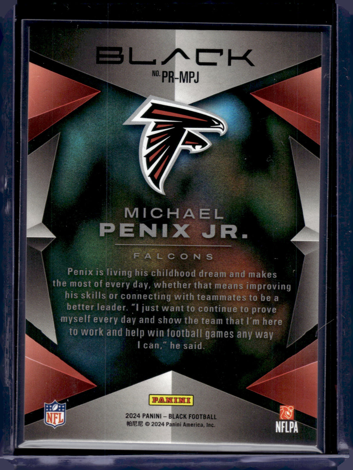 HL-P04 2024 Panini Black Prolific Michael Penix Jr. #PR-MPJ RC
