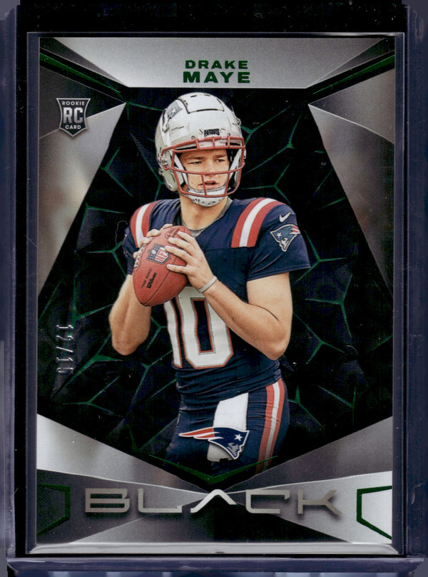 2024 Panini Black Football Drake Maye #128 Emerald /15 RC
