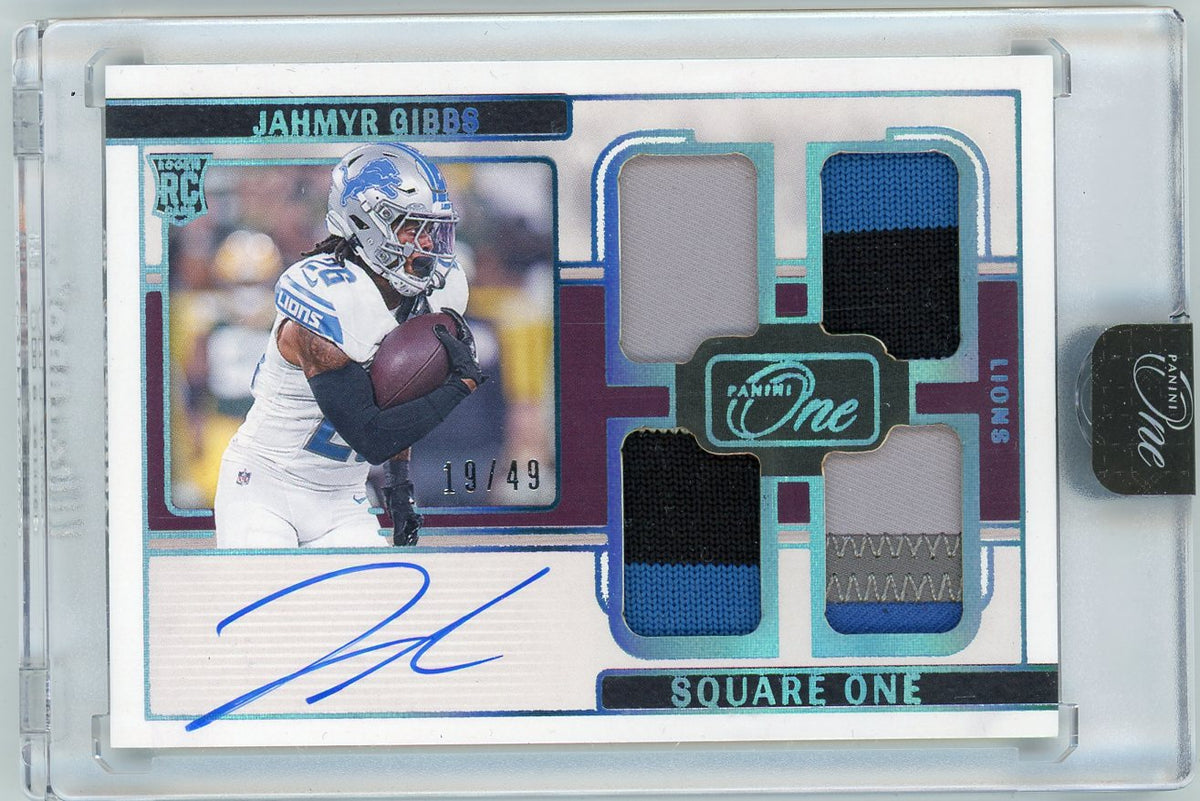 HL-P04 2023 Panini One Square One Jahmyr Gibbs #74 /49 Auto RC
