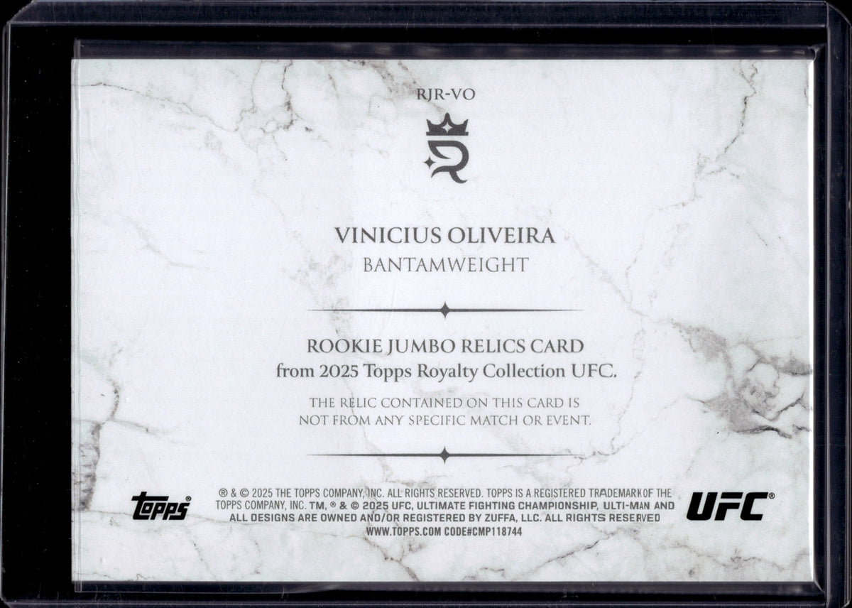 HL-INV 2025 Topps Royalty UFC Vinicius Oliveira #RJR-VO /99 Fighter-Worn