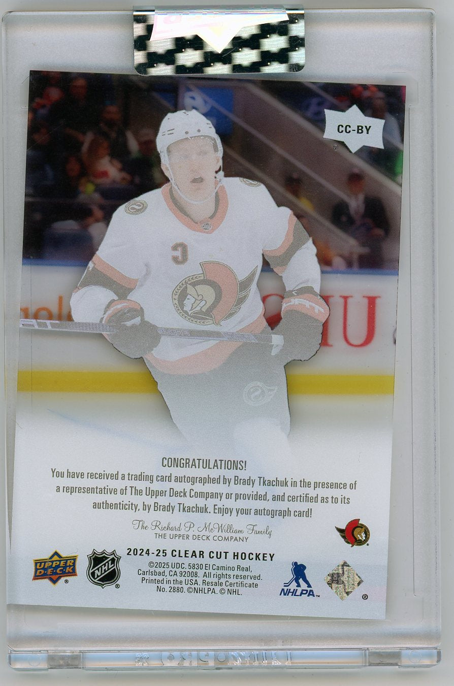 HL-P06 2025 Upper Deck Clear Cut Brady Tkachuk #CC-BT Autograph
