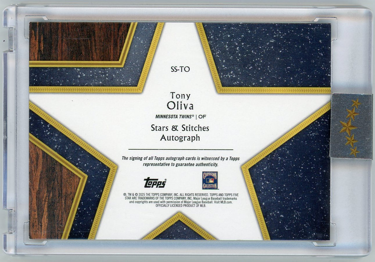 HL-P02 2025 Topps Five Star Stars & Stitches Autograph Tony Oliva #SS-TO /10