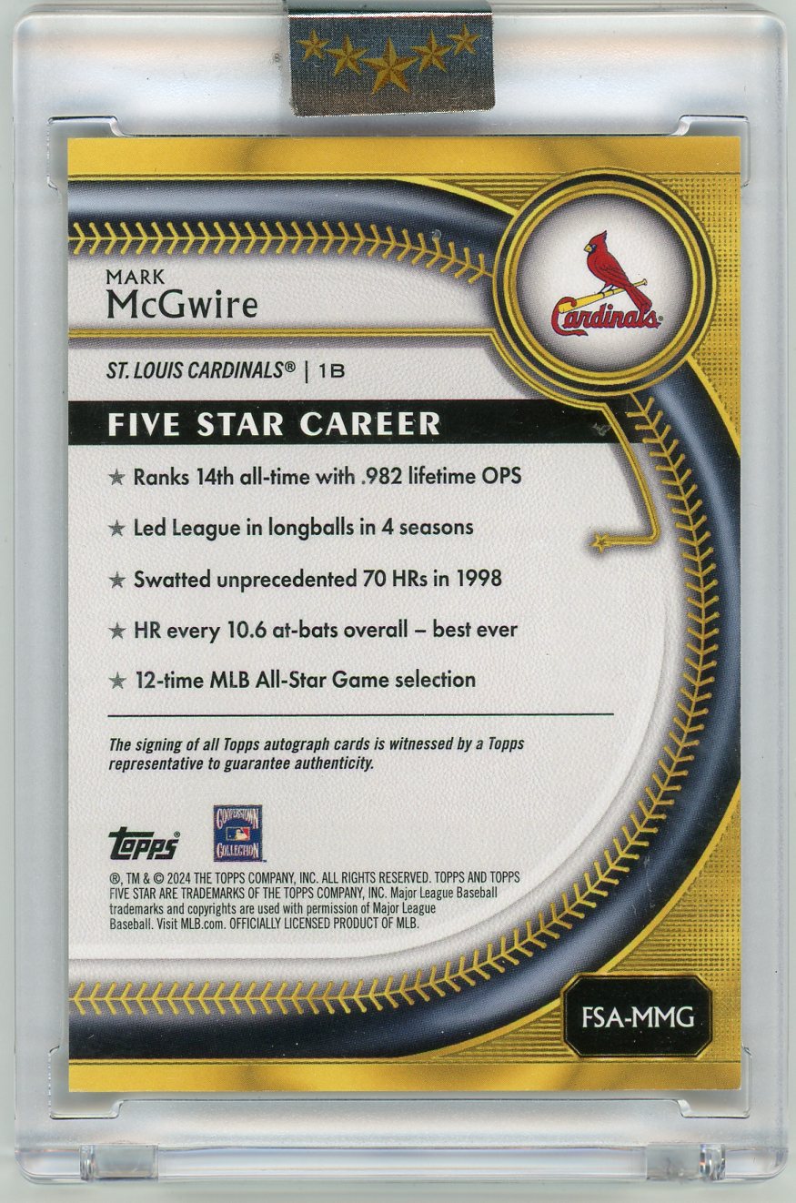 HL-P02 2024 Topps Five Star Mark McGwire #FSA-MMG /25