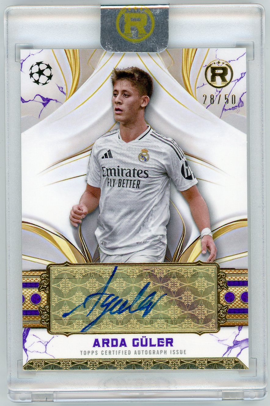 HL-P05 2025 Topps Reverence UEFA Club Competitions Arda Güler #RA-AG Purple Marble /50 Autograph
