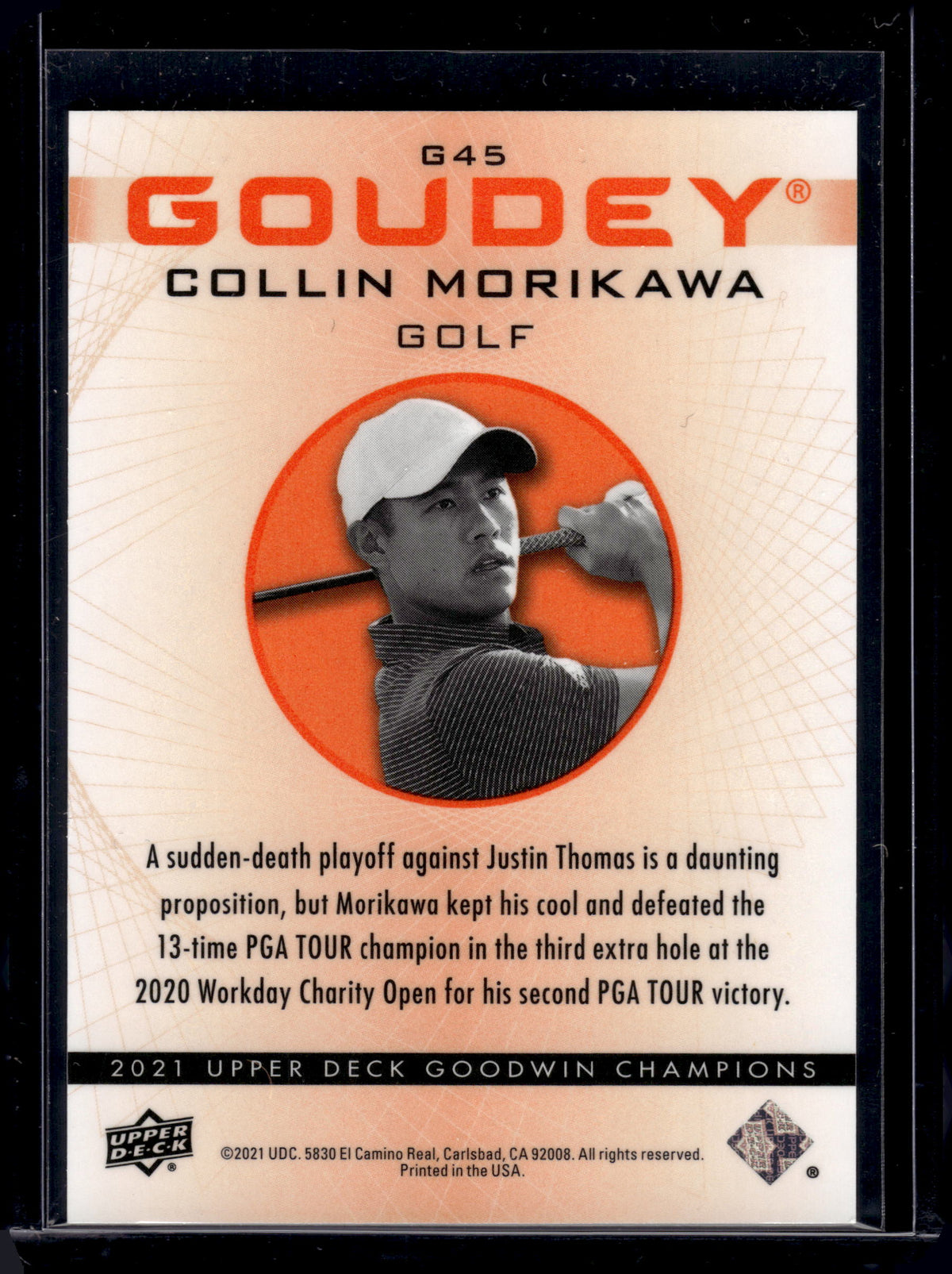 HL-INV 2021 Upper Deck Goodwin Champions Goudey Collin Morikawa #G45 /399