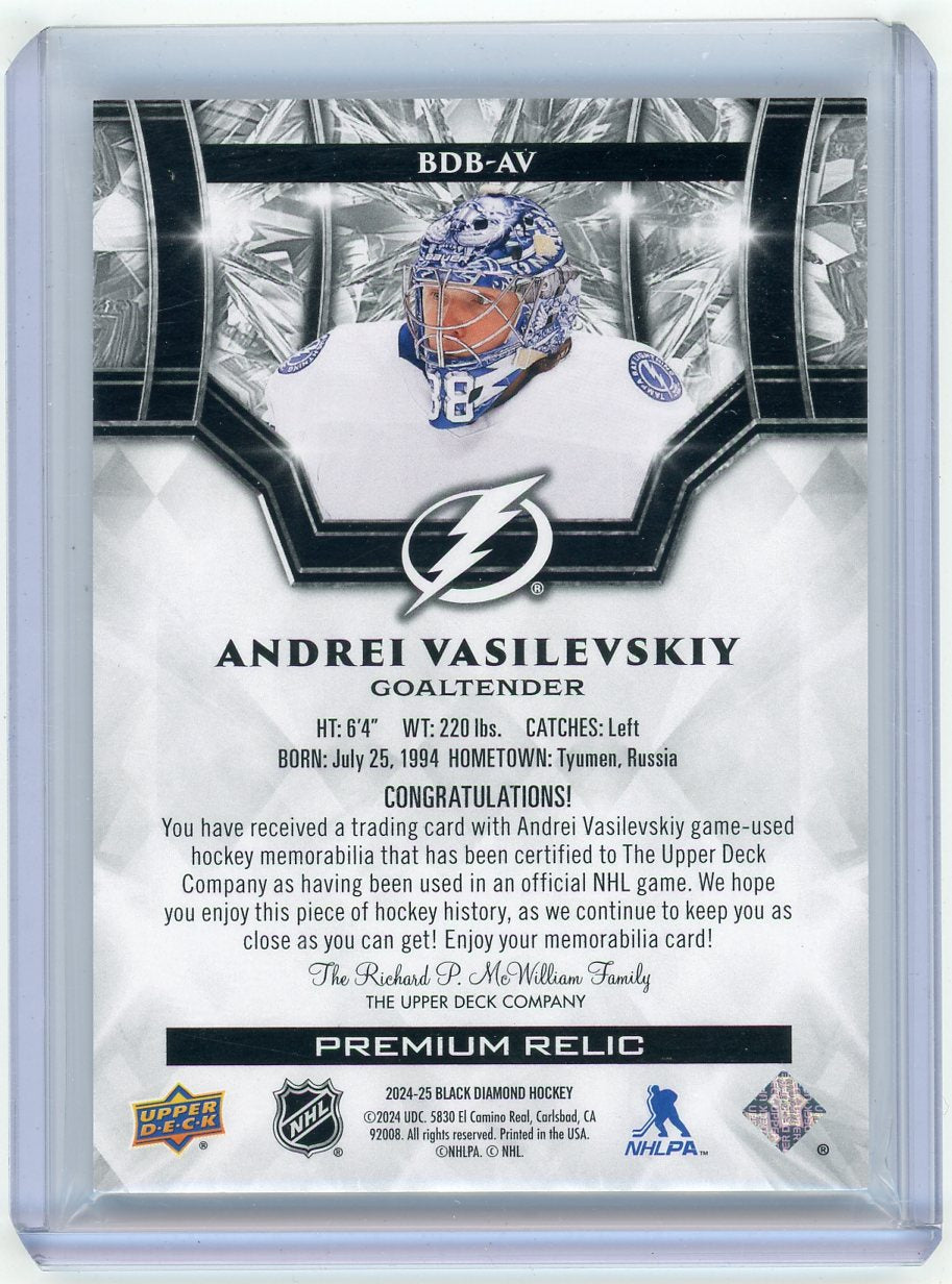 HL-INV 2024 Upper Deck Black Diamond Andrei Vasilevskiy #BDB-AV /50 Relic
