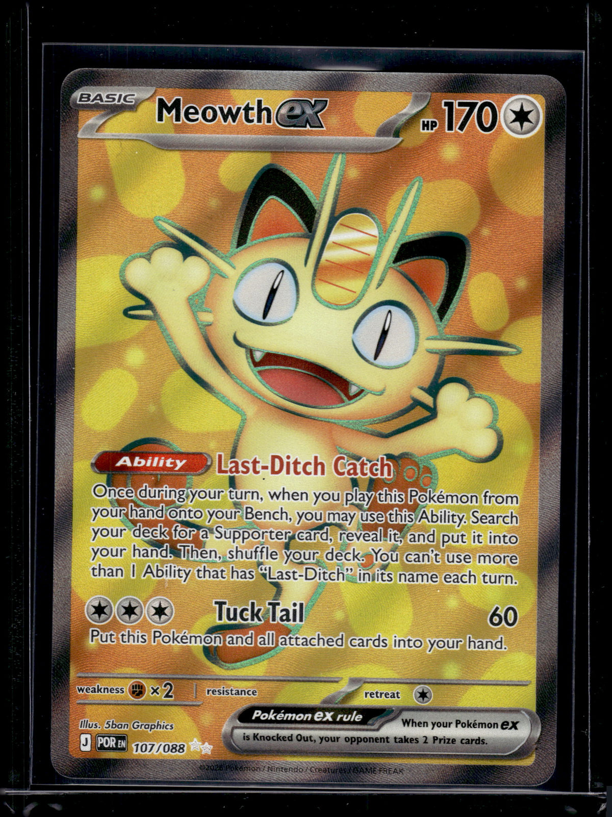 2026 Mega Evolution – Perfect Order Meowth EX Holo Rare FA #107/88