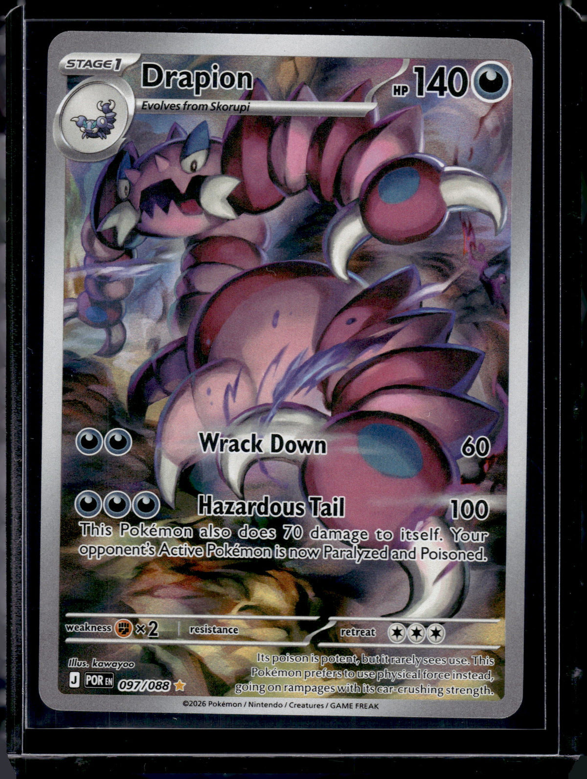 2026 Mega Evolution – Perfect Order Drapion Holo Secret Rare FA #97/88