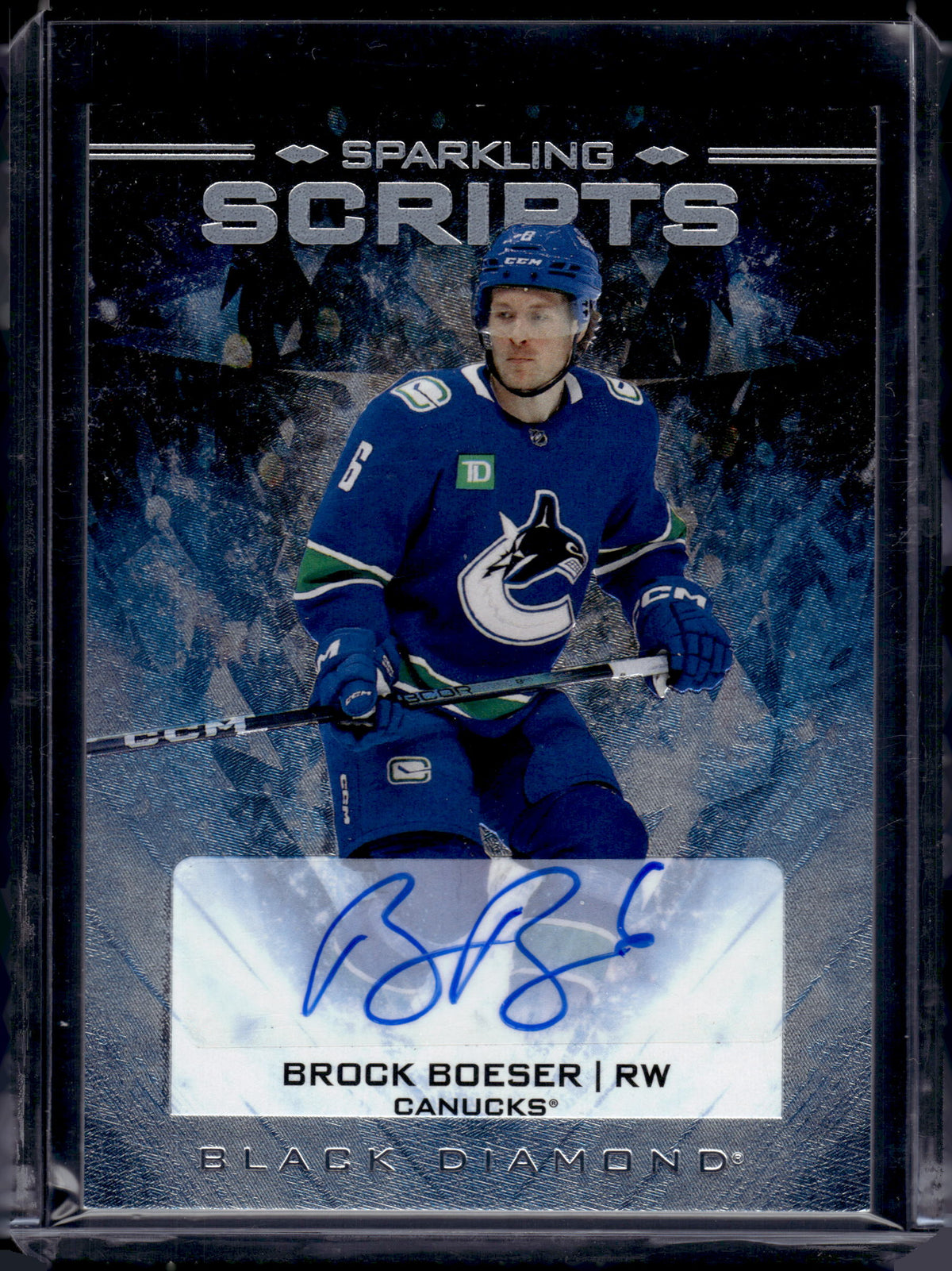 2024 Upper Deck Black Diamond Sparkling Scripts Brock Boeser #SS-BB Auto