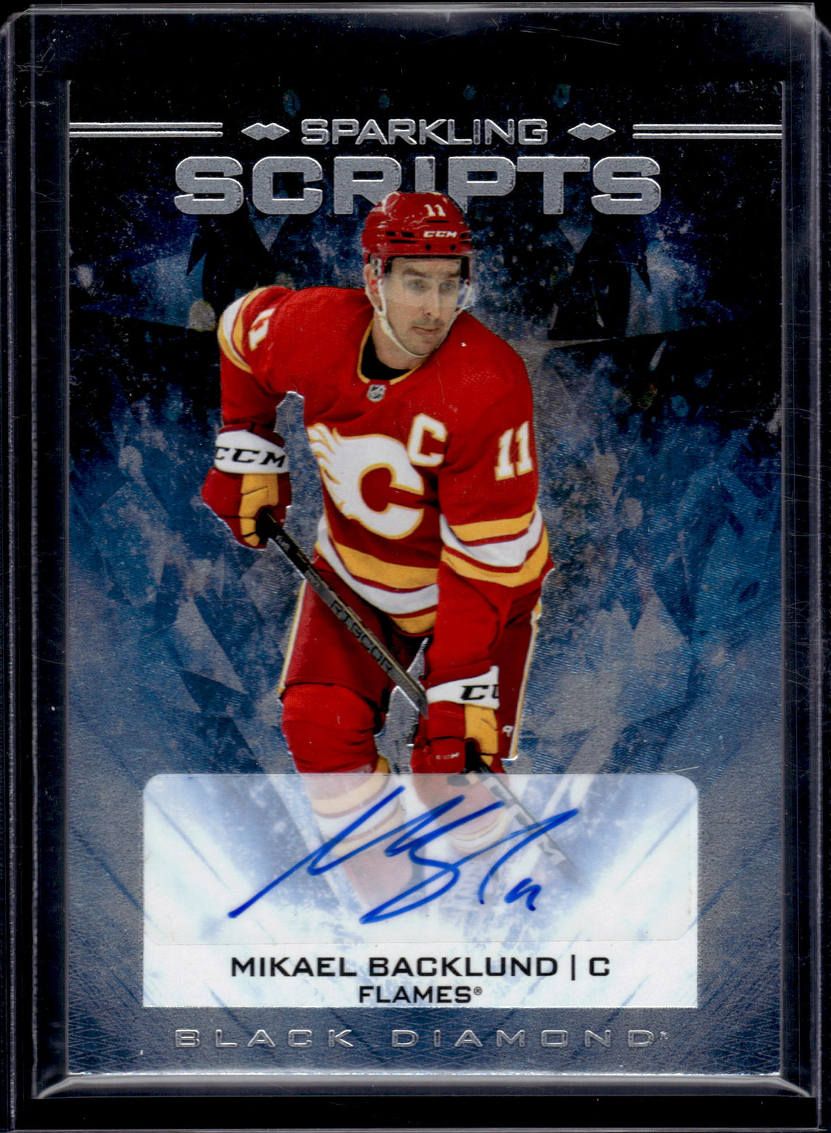2024 UDC Black Diamond Sparkling Scripts Mikael Backlund #SS-MB Auto