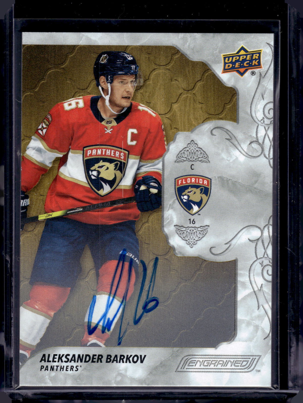 2020 Upper Deck Engrained Aleksander Barkov #25 Oak Auto