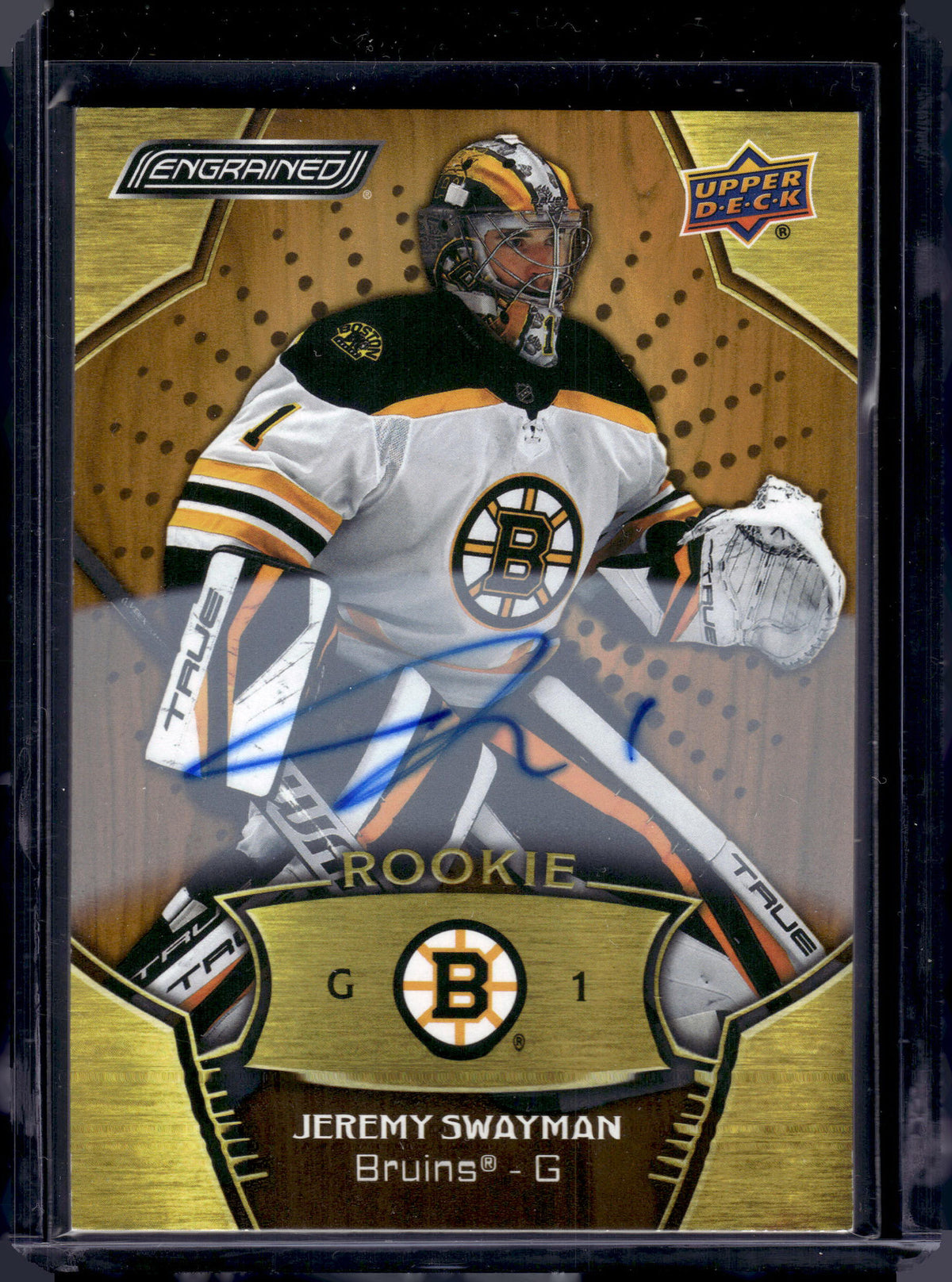 2024 Upper Deck Engrained Rookie Jeremy Swayman #196 Oak Auto