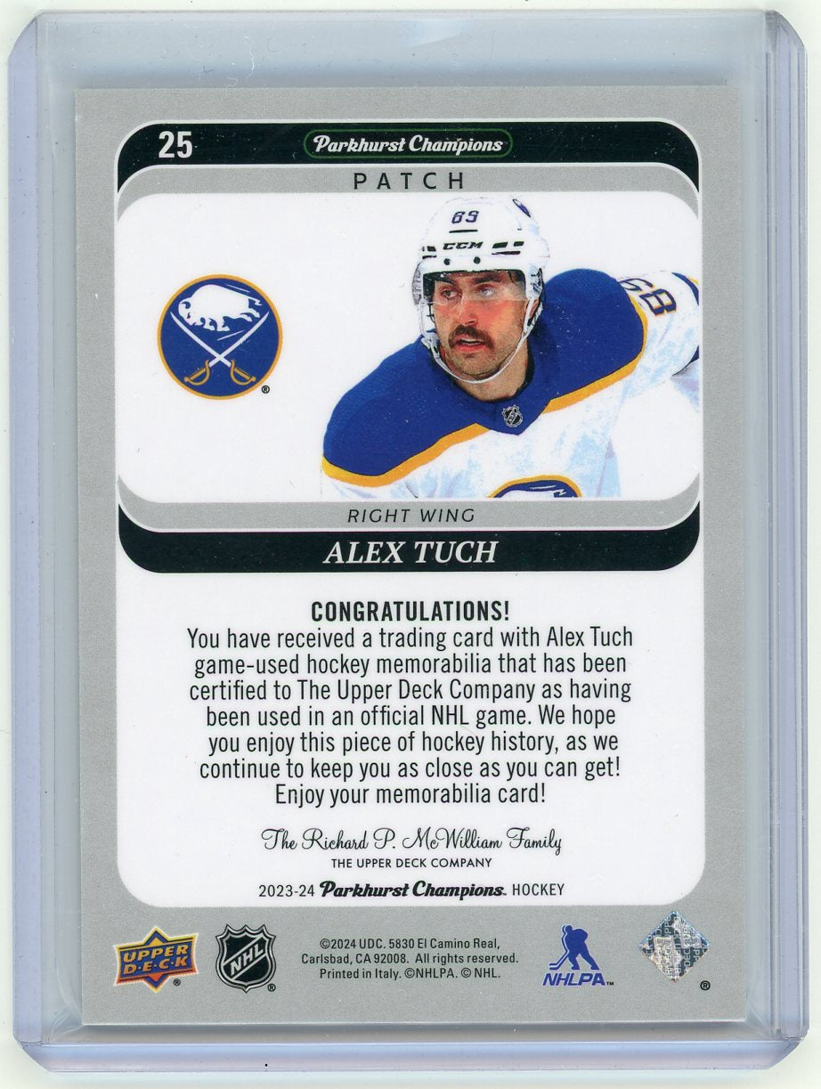 2024 Upper Deck Parkhurst Champions Alex Tuch #25 Gold Patch Patch