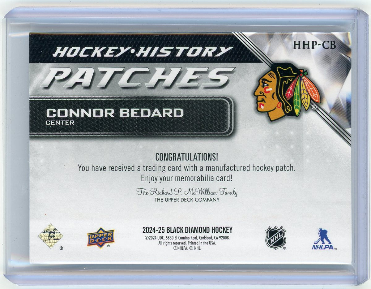 2024 UD Black Diamond Hockey History Patches Connor Bedard #HHP-CB Patch