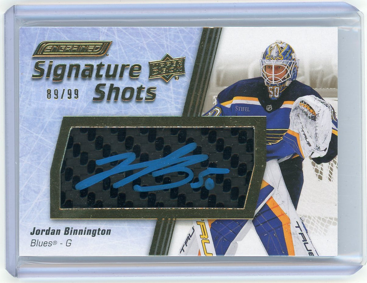 2024 UD Engrained Hockey Jordan Binnington #SS-JB /99 Auto Hockey Stick