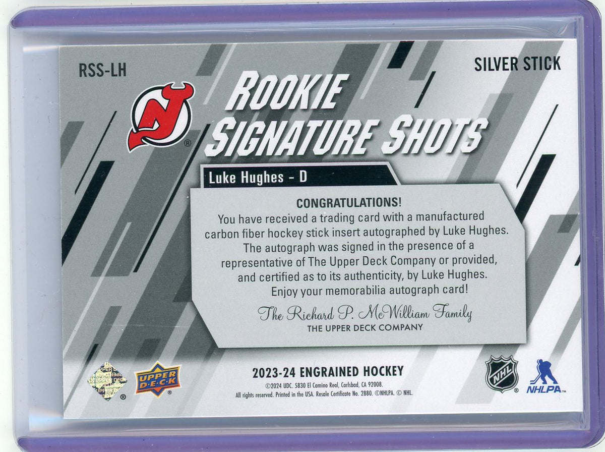 2023 Upper Deck Engrained Luke Hughes #RSS-LH Silver Stick /99