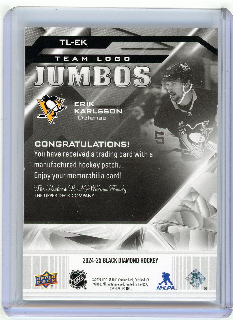 2024 Upper Deck Black Diamond Hockey Erik Karlsson #TL-EK Patch