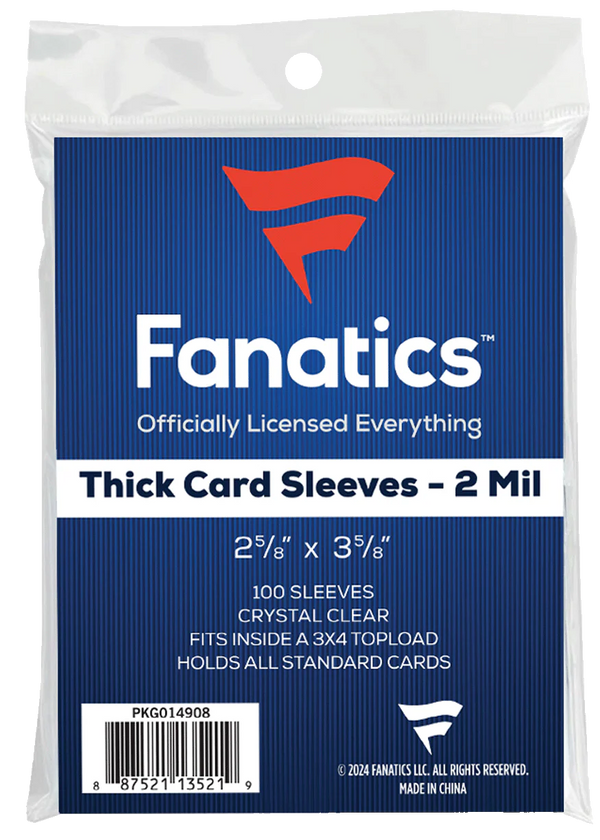 Fanatics Thick Card Sleeves - 2 Mil (100 Count Pack)