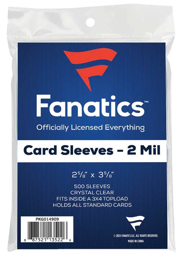 Fanatics Standard Card Soft Sleeves (500 Count Pack)
