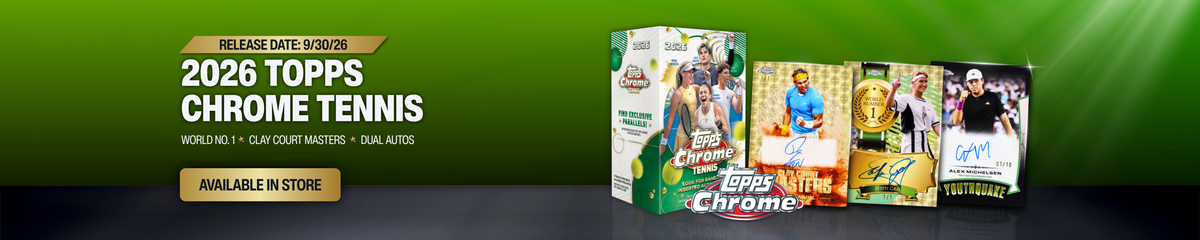 2026 Topps Chrome Tennis Blaster Box, available for pre-order