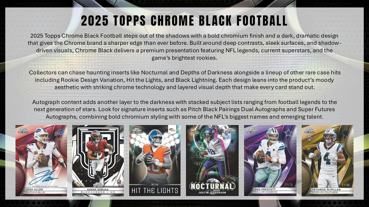 2025 Topps Chrome Black Football sell sheet 2