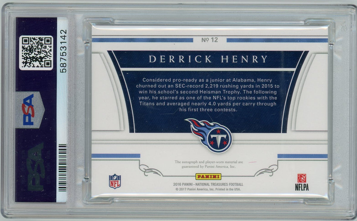 2016 Panini National Treasures Rookie Colossal Signatures Derrick Henry #12 PSA9