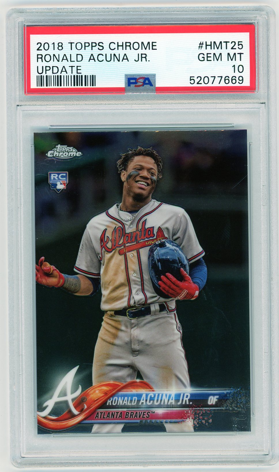 2018 Topps Chrome Update Ronald Acuna JR. #HMT25 PSA 10