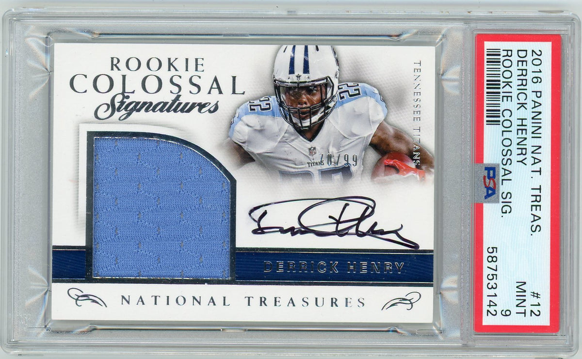 2016 Panini National Treasures Rookie Colossal Signatures Derrick Henry #12 PSA9
