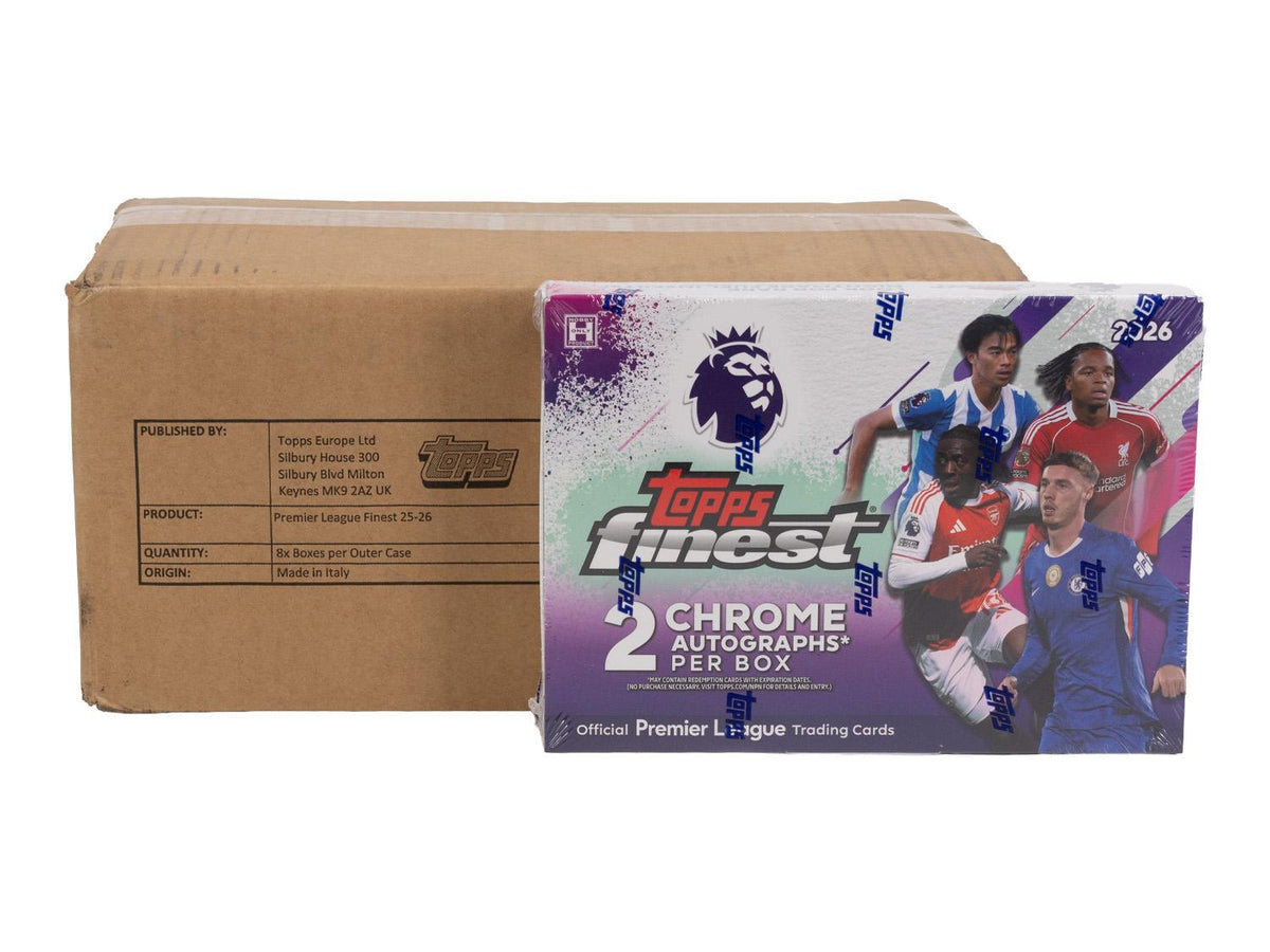 2025-26 Topps Finest Premier League EPL Soccer Hobby 8-Box Case
