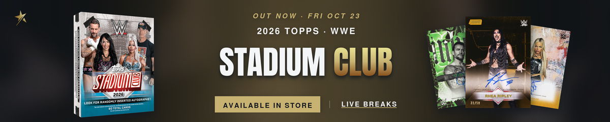 2026 Topps Stadium Club WWE — in store now at Headline