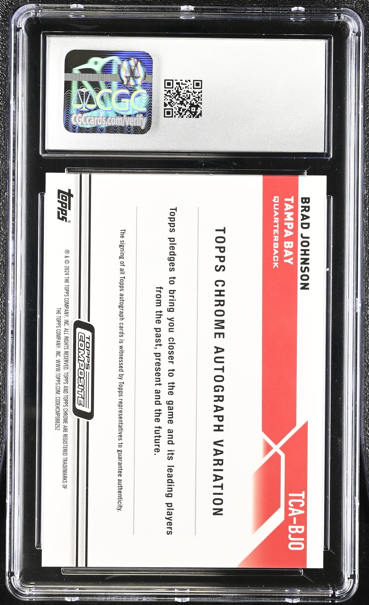 2023 Topps Composite Brad Johnson #TCA-BJO Gold /50 Chrome Auto CGC 10 Auto 10