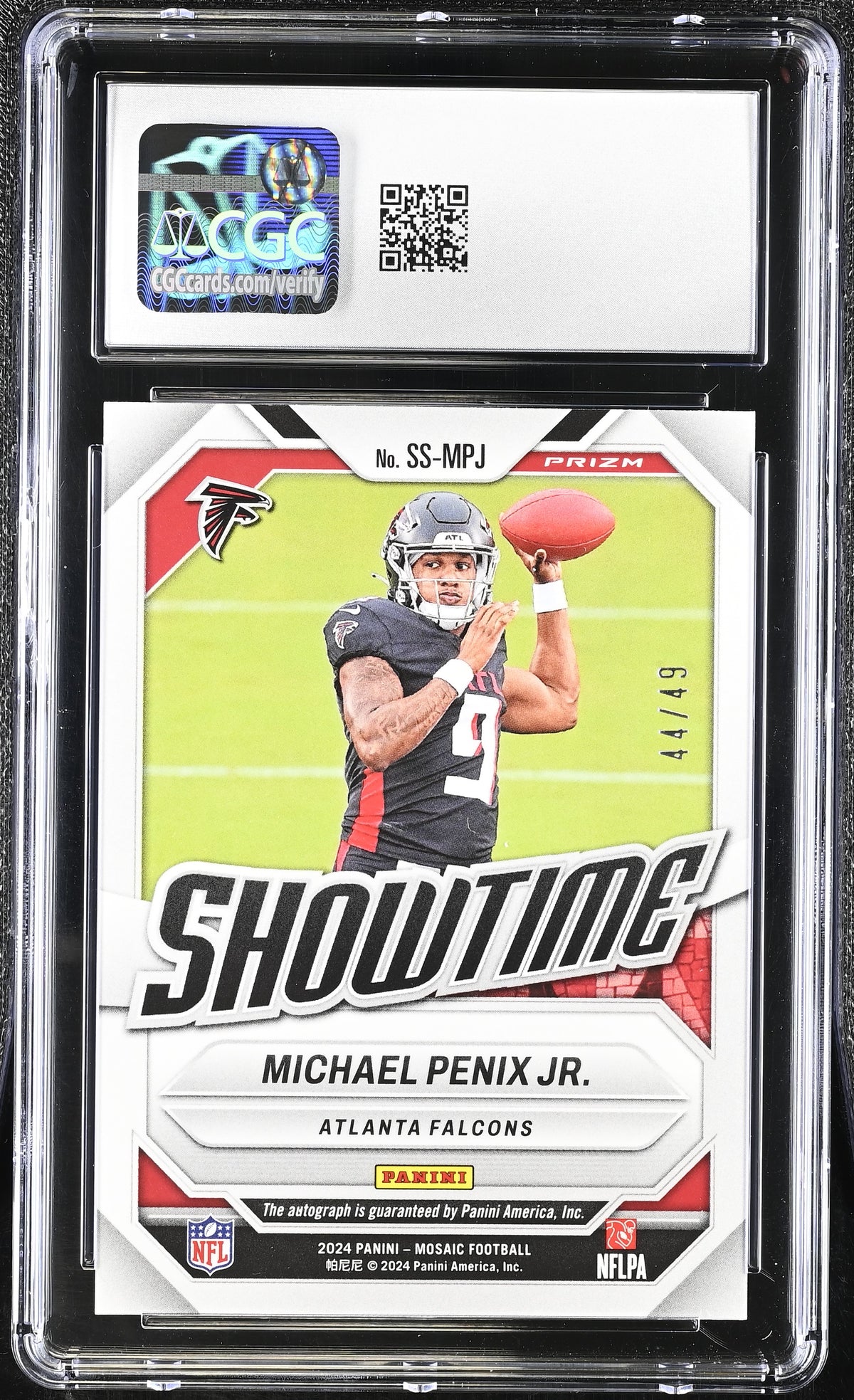 2024 Panini Mosaic Michael Penix Jr. #SS-MPJ Purple Rookie Auto CGC 9 Auto 10