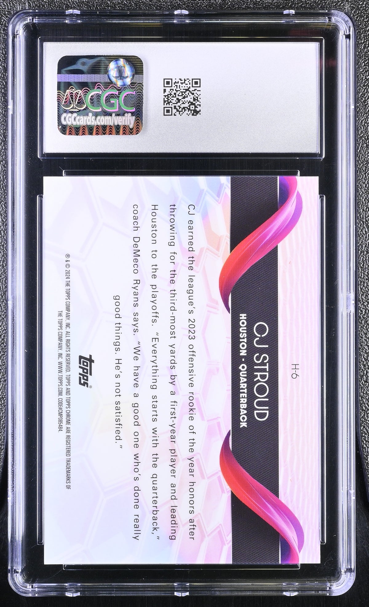 2024 Topps Chrome C.J. Stroud #H-6 Helix CGC 10
