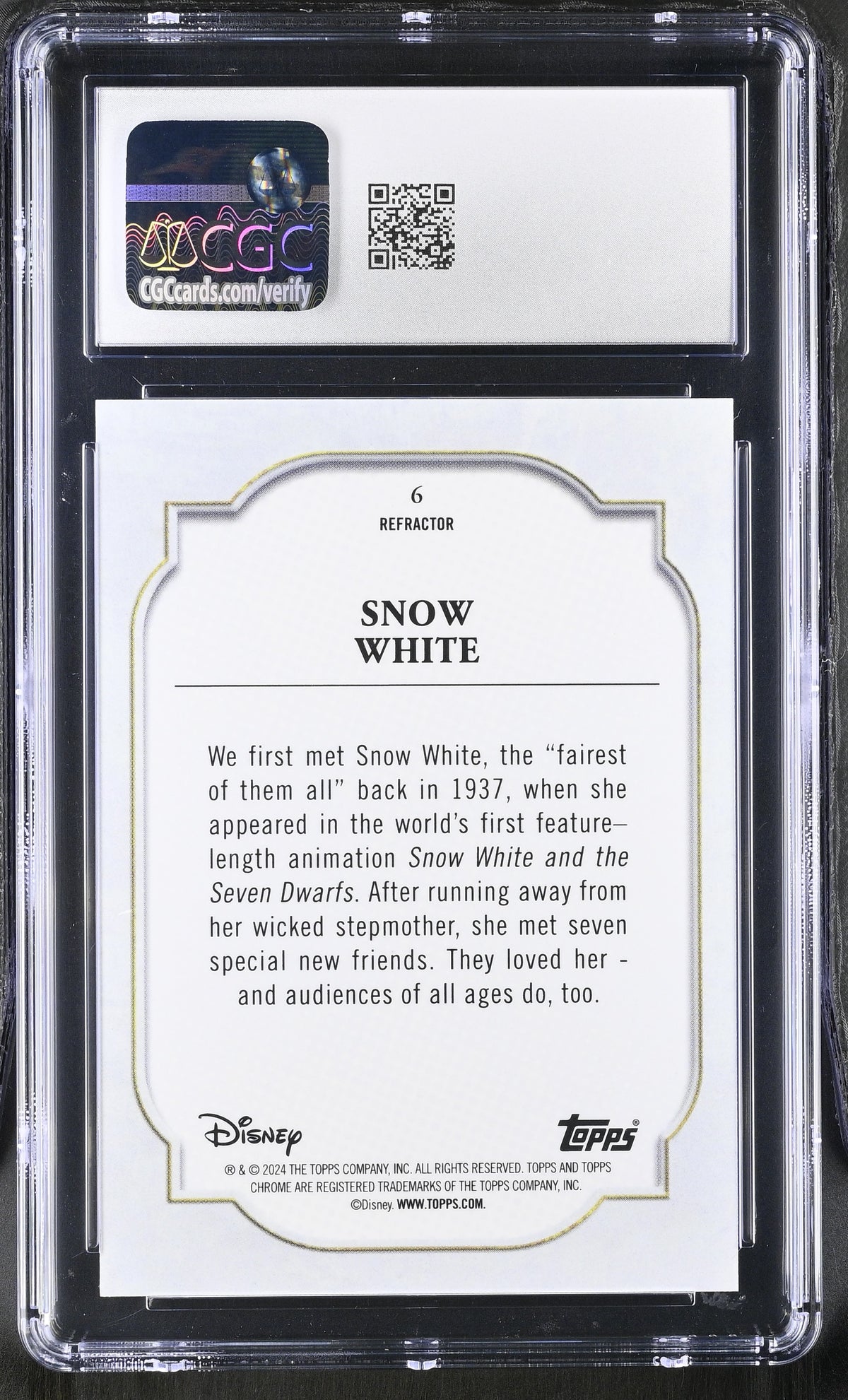 2024 Topps Disney Chrome Snow White #6 CGC 9
