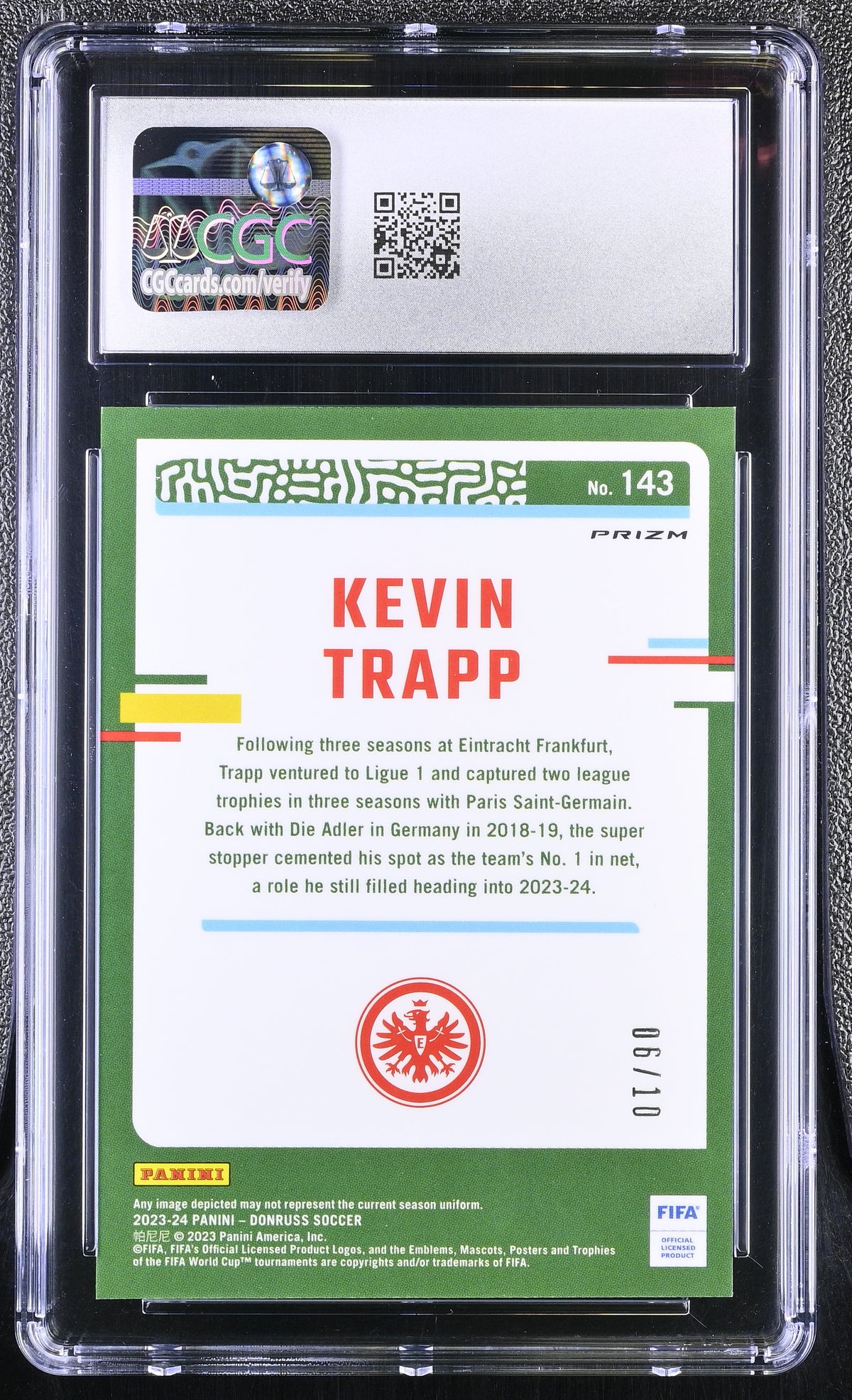 2023-24 Donruss Kevin Trapp #143 Gold Optic CGC 9.5