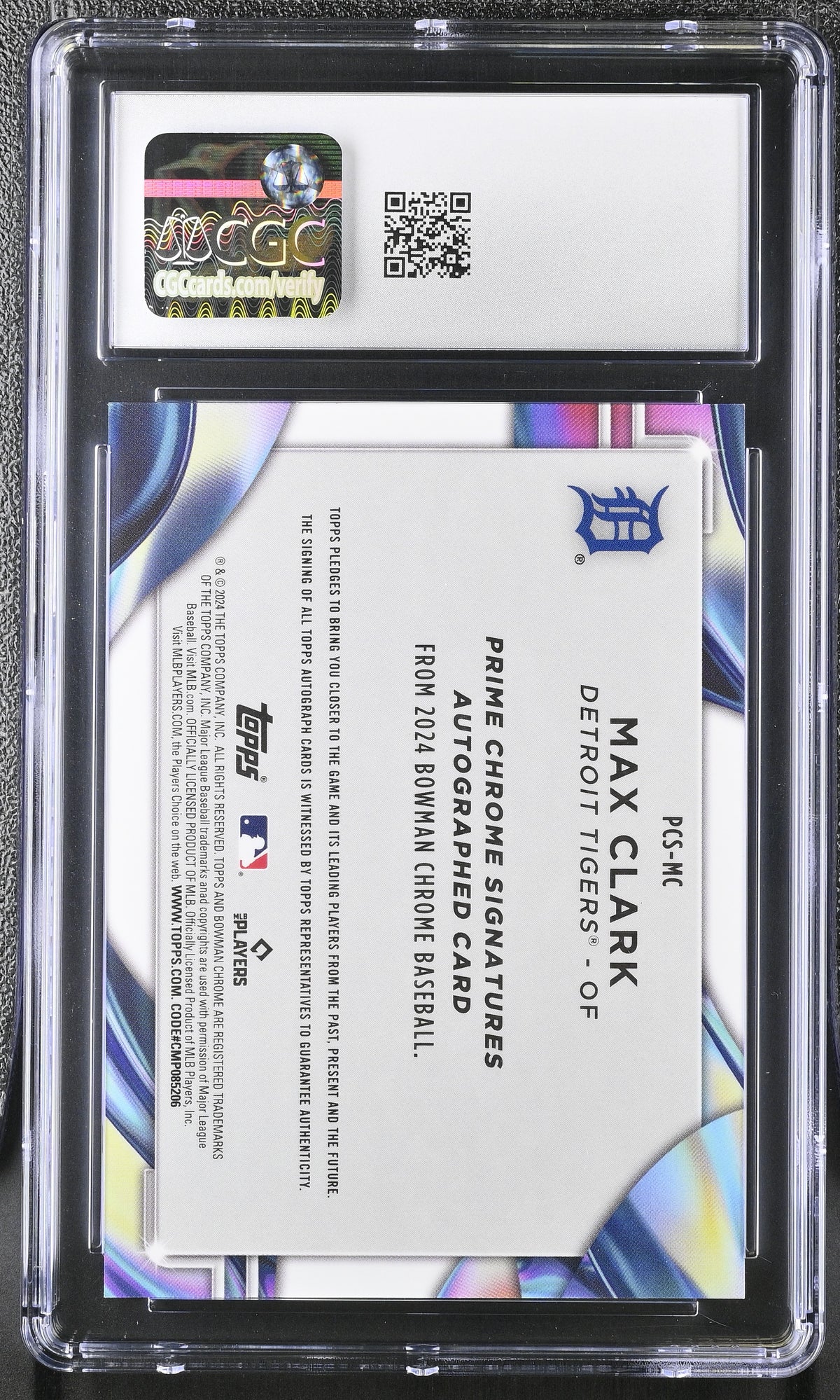 2024 Bowman Chrome Max Clark #PCS-MC Orange /25 Signatures CGC 10 Auto 10