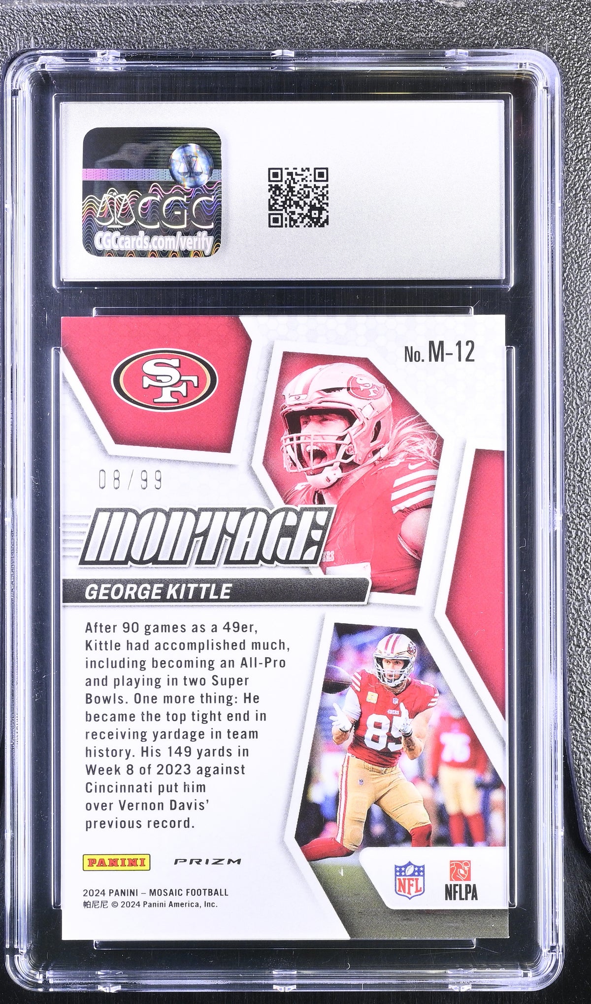 2024 Panini Mosaic George Kittle #M-12 Blue /99 Montage CGC 10