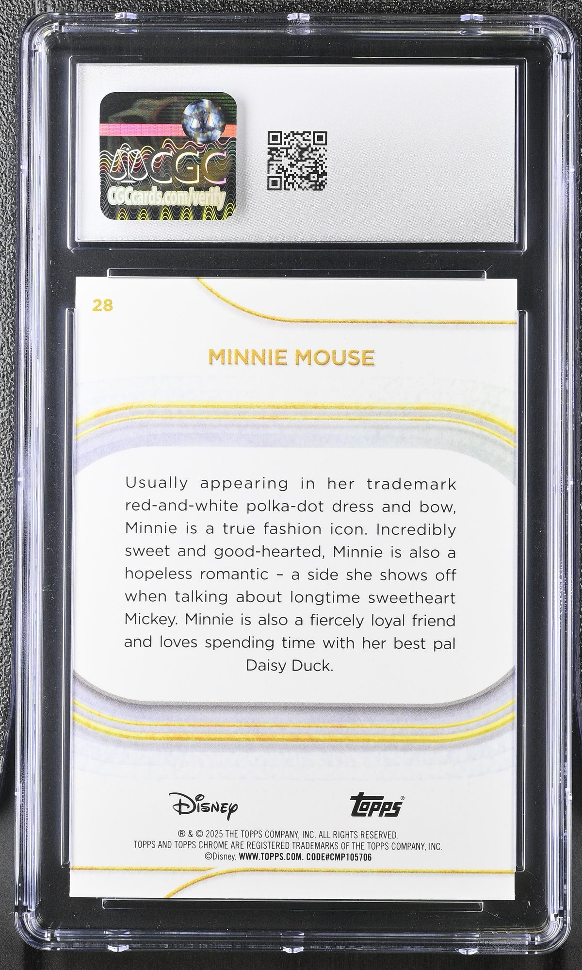 2025 Topps Disney Chrome Sapphire Minnie Mouse #28 CGC 9
