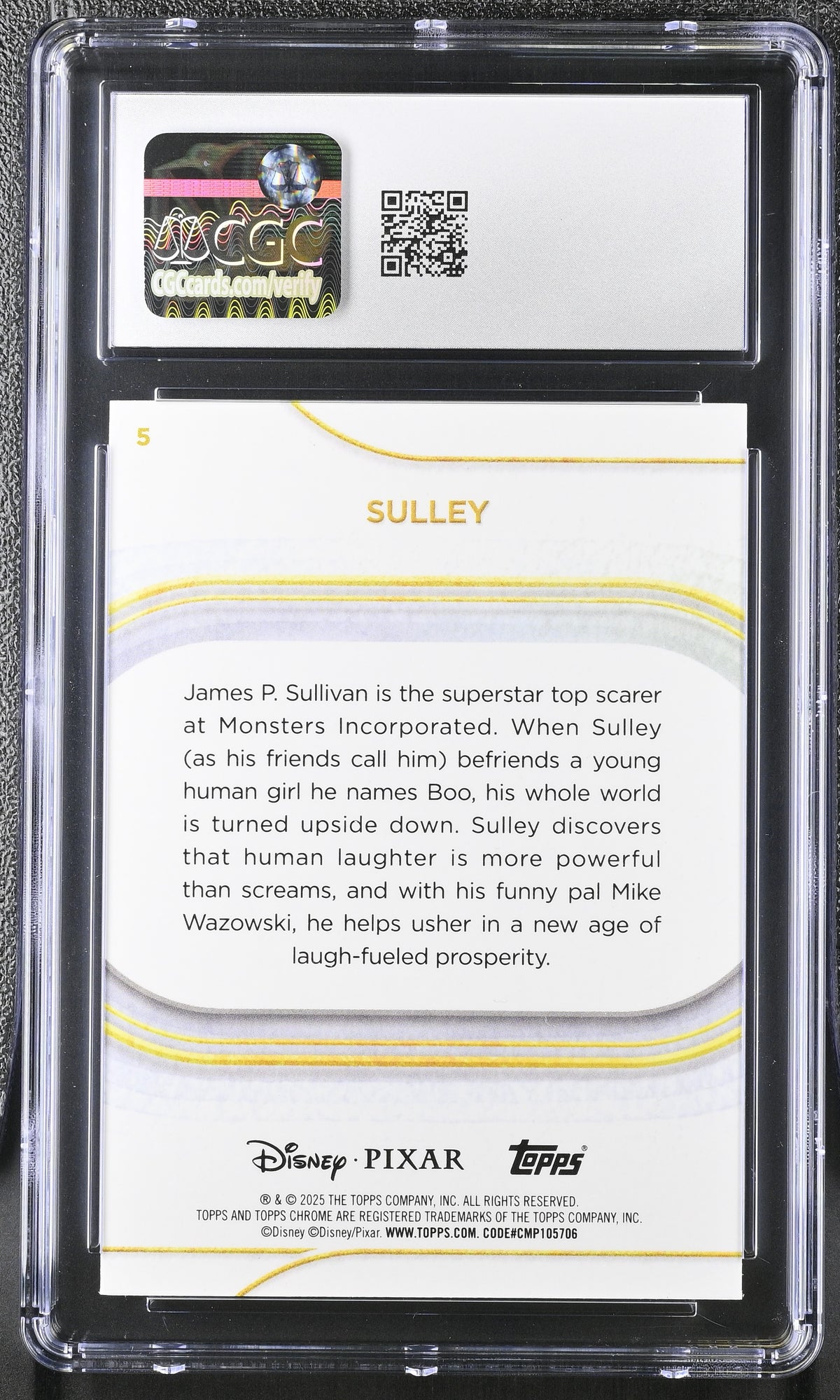 2025 Topps Disney Chrome Sapphire Sulley #5 CGC 10