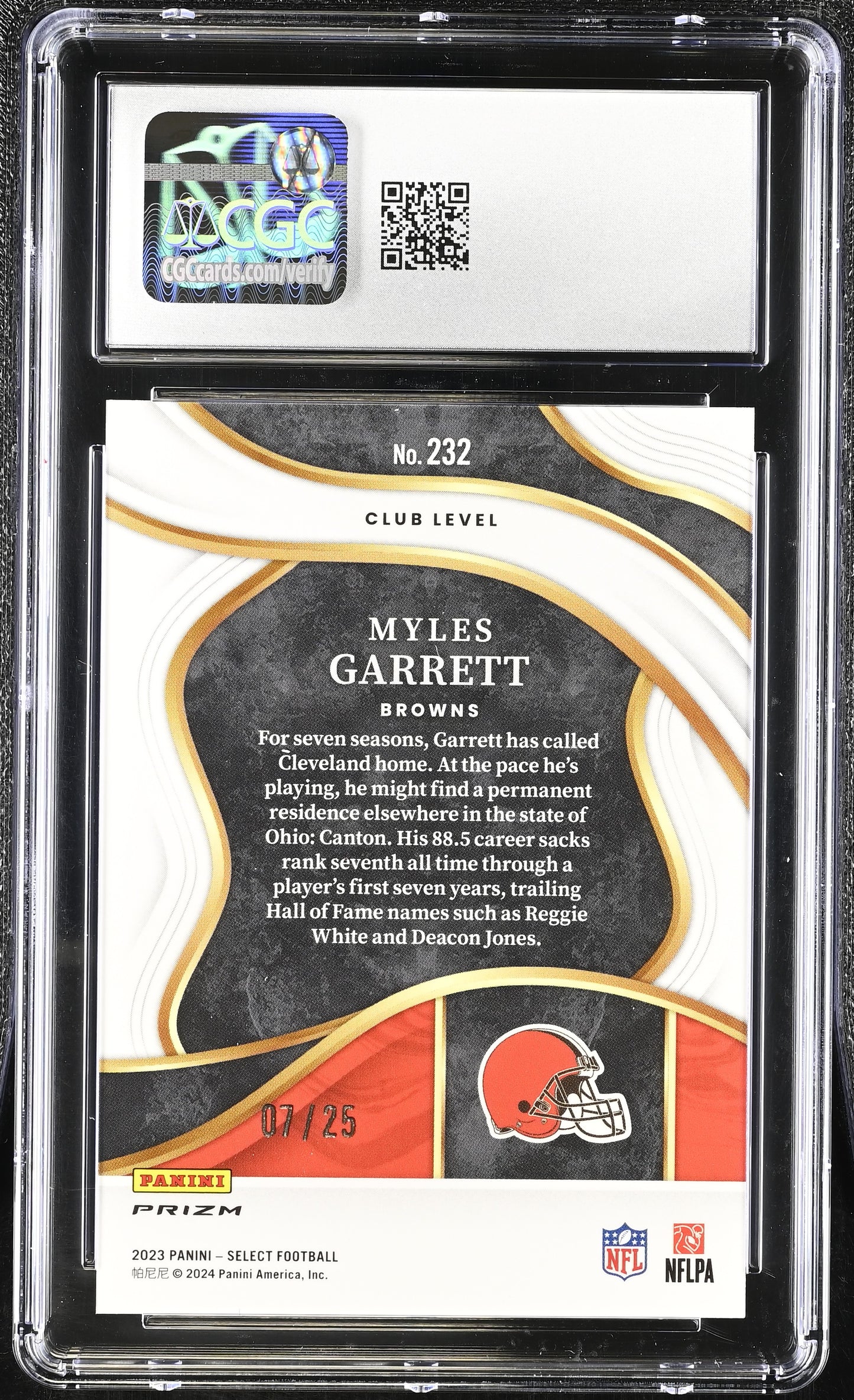 2023 Panini Select Myles Garrett #232 Tie-Dye CGC 9
